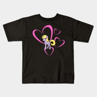 Unicorn And Pink Hearts Kids T-Shirt